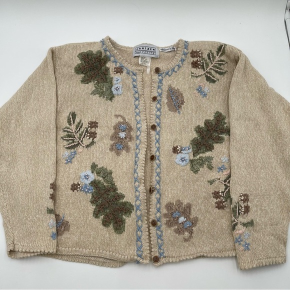 Women’s Vintage Jantzen Classics Cardigan Sweater Hand Embroidered Large * READ* - Picture 5 of 14